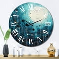 thumbnail image 3 of Designart "Blue Simplicity Moon II" Abstract Collages Oversized Wall Clock, 3 of 5