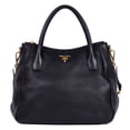 thumbnail image 1 of Pre-Owned Prada Black Cabas Crossbody Handbag Vitello Daino Leather, 1 of 10