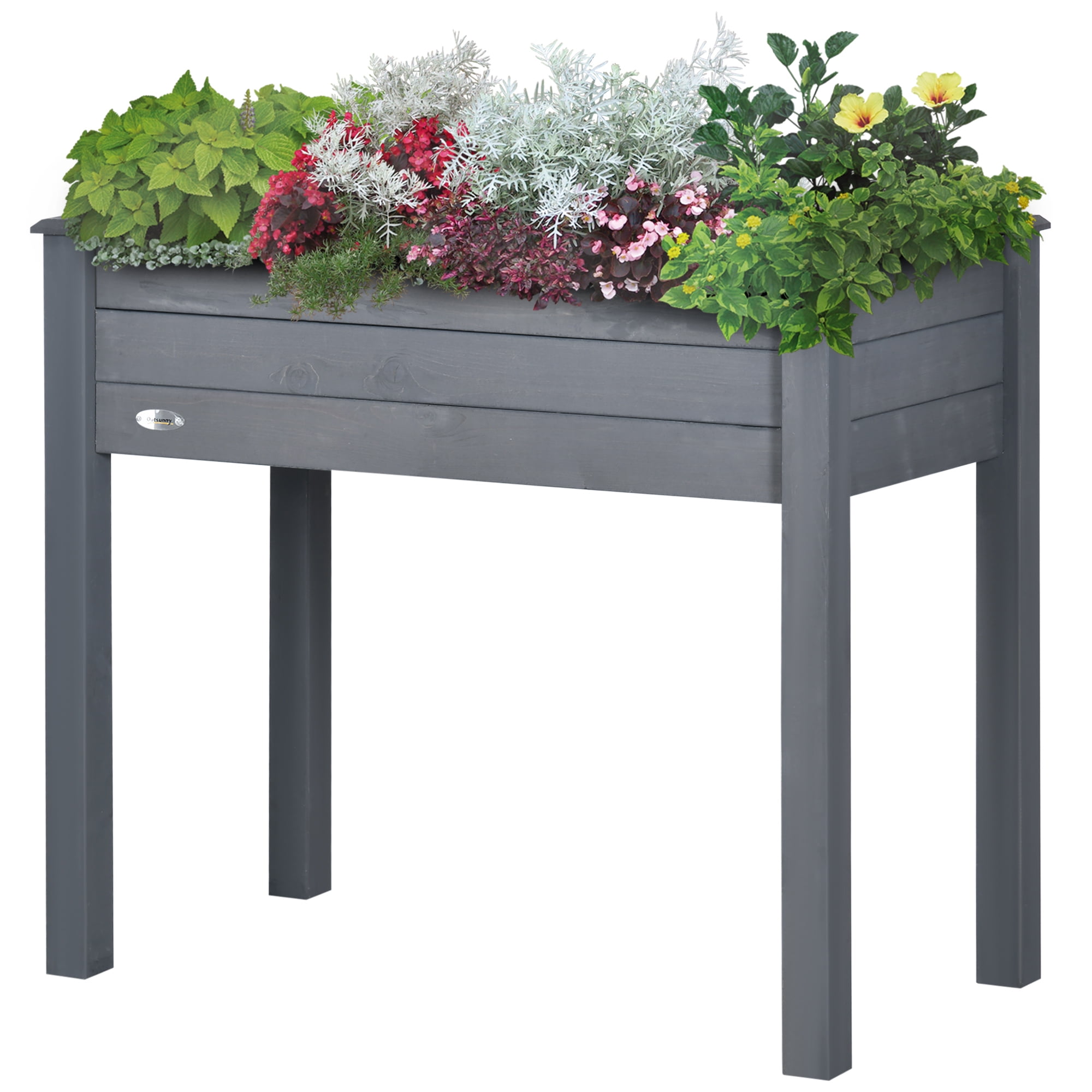 AsterOutdoor Raised Garden Bed with Legs, Elevated Wooden Planter Box, Self-Draining with Liner for Vegetables, Herbs & Flowers