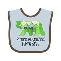 Inktastic Smoky Mountains, Tennessee Mountains and Bear Shape Boys or Girls Baby Bib