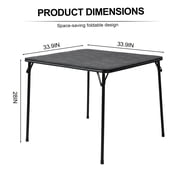 Homy Casa 34 Folding Card Table, Portable Game Table for Parties, Dining and Camping, Black
