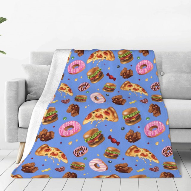 Balery Fastfoods Manta de Felpa Suave y Acogedora – Cobija de Franela Aterciopelada para Cama, Lavable y Cálida para Sofá, Mascotas, Transpirable-60"x50"