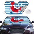 thumbnail image 2 of Haiem Red Funny Crab on Blue Stripe Car Windshield Sun Shade - Blocks UV Rays Sun Visor Protector, Sunshade to Keep Your Vehicle Cool, Universal Fit SUV Van Sedan-Medium, 2 of 7