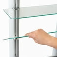 thumbnail image 5 of 2 Tier Adjustable Glass Shelf with Aluminum Frame and Towel Bar, 5 of 7