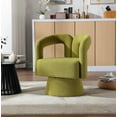 thumbnail image 4 of BISHE Modern Single Swivel Accent Chair, Boucle Fabric Barrel Lounge Chair with Round Back, Comfortable Sofa for Living Room, Bedroom, Office, and Waiting Room, Green, 4 of 8