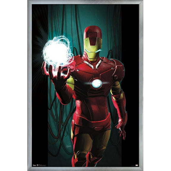24X36 Marvel Comics - Iron Man - Energy Wall Poster, 24" x 36", Framed