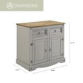 thumbnail image 3 of HomeStock Suburban Sophistication Wood Buffet Sideboard in Rustic Finish, Solid Pine, Dovetail Drawer Joints, Distressed Hardware, Spacious Storage, Easy Assembly-Color:Corona Gray,Size:2 Door, 3 of 8