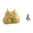 thumbnail image 1 of Sujetalibros de cerámica con forma de pera abrazada, fina artesanía, adorno para estantería, decoración de barco de vela, estatua de , adorno de, 1 of 8