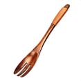 thumbnail image 2 of GUOOL Natural Portable Wooden Fork Students Kids Party Eating Tool Brown Kinking, 2 of 9
