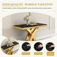 thumbnail image 2 of 47" Modern Faux Marble Console Table, Rectangular Top & X-Shaped Stainless Steel Base, Narrow Entryway Table for Entrance, Hallway, Foyer, or Living Room, 2 of 7
