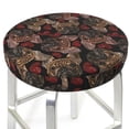 thumbnail image 6 of Goofa Hearts and French Bulldog Printed Stool Covers Round, Waterproof Round Bar Stool Covers Anti-Slip Round Bar Stool Seat Cover with Elastic Bands Durable -13 inch, 6 of 7