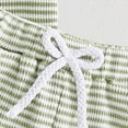 thumbnail image 2 of Kaprioy Toddler Boys Summer Clothes Short Sleeve Waffle Embroidery Striped T-Shirt Shorts 2Pcs Clothes Set 6 12 18 Months 2 3 4 5 T, 2 of 6