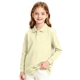 thumbnail image 2 of Hearthz Boys School Uniform Polo Shirts Long Sleeve Cute Shirts for Girls Lapel Collar Solid Color Cute Fall Clothes for Teen Girls School Uniform Purple 7-8Y, 2 of 3