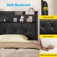 thumbnail image 3 of Casacomoda Twin Size Bed Frame with Storage Headboard, Metal Platform Bed Frame with Storage Drawer, Bed Frame with Charging Station & LED Light, No Box Spring Needed, Rustic Brown, 3 of 8