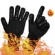 thumbnail image 5 of Guantes para barbacoa, resistentes al calor, para asar, de silicona, para horno, para cocinar y hornear, color negro, 5 of 10