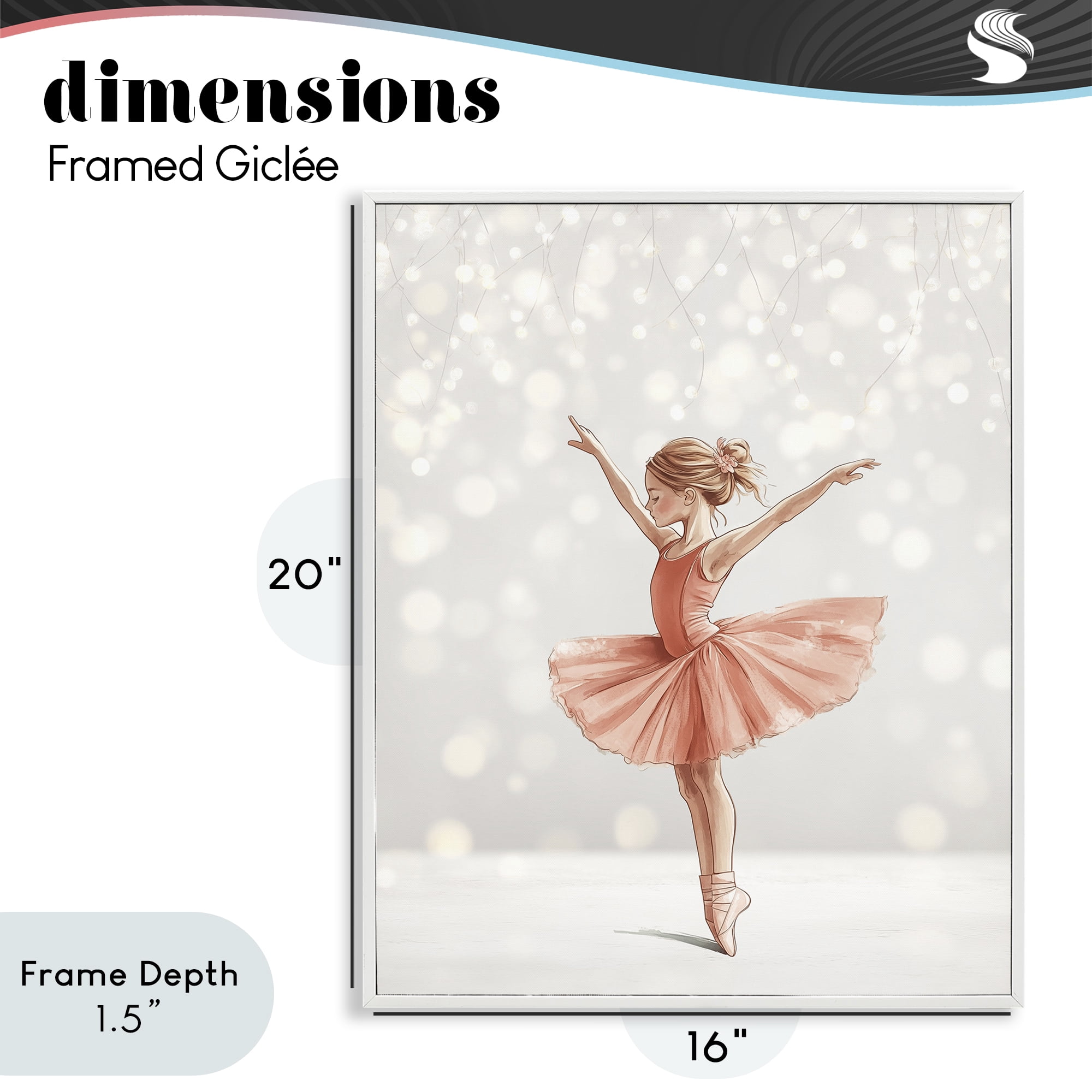 Stupell Industries Dancer In The Light White Framed Giclee Art, design by Christine Simpson Art