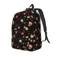 thumbnail image 1 of Disketp Red White Flowers print Canvas Backpack Lightweight Travel Daypack Student Rucksack Laptop Backpack-, 1 of 5