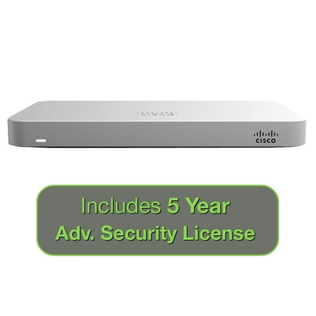 Utm Bundle Firewall Appliance - Cisco Meraki MX64 Small Branch Security Appliance Bundle, 200Mbps FW, 5xGbE Ports - Includes 5 Years Advanced Security License
