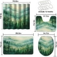 thumbnail image 4 of 4 Pcs Forest Garden Bathroom Shower Curtain Set with Rugs,Toilet Lid Cover, Bath Mat Colorful Fantasy Tree House Bathroom Decor Sets Accessories with 12 Hooks, 4 of 6