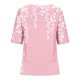 thumbnail image 3 of Tops de Lino para Mujeres Imprimir Suéter Cuello Redondo Manga Corta Superior Poliéster, Blusa de Moda Casual para la Primavera Y el Verano, 3 of 5