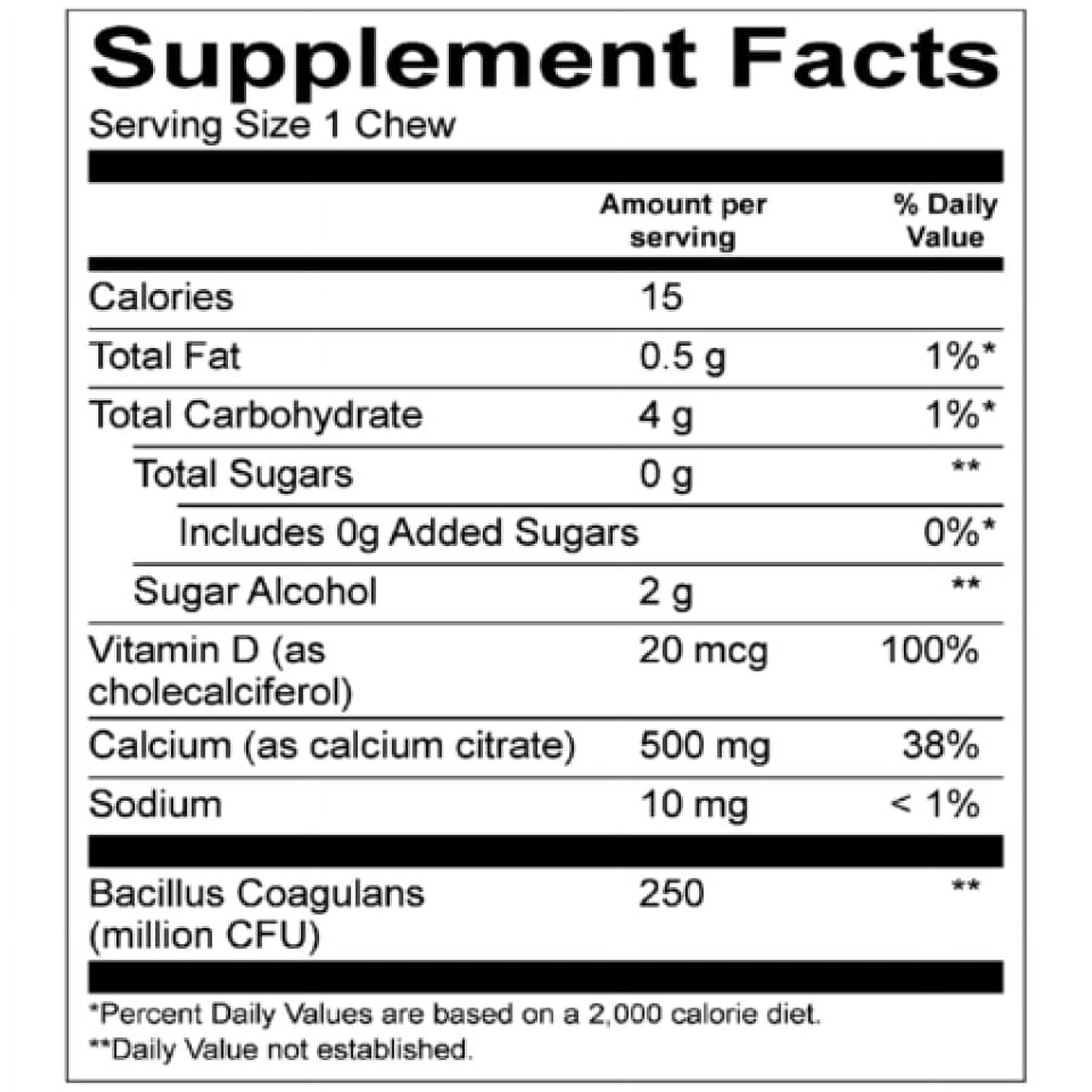 BariatricPal Sugar-Free Calcium Citrate Soft Chews 500mg with Probiotics - Strawberry Watermelon Twist Size: 180ct