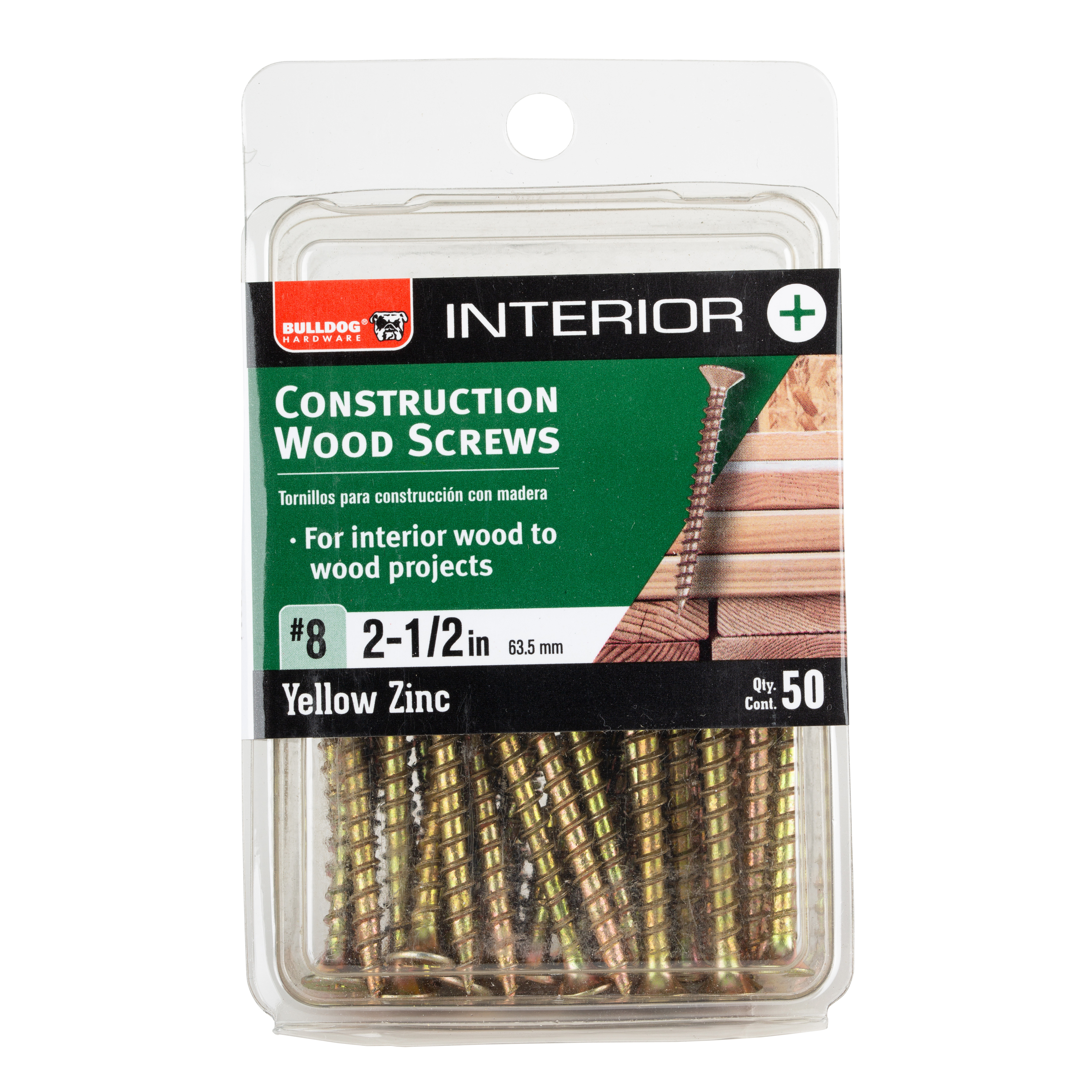 Bulldog Interior Construction Wood Screws, number 8 2.5inch