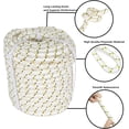 thumbnail image 3 of netuera Arborist Bull Rope, 3/4 Inch by 150 Feet 24 Strand High Strength Tree Rope for Flagpole Halyard Clothesline Camping Sailing Swings (White Yellow & Black,44KN), 3 of 6