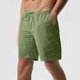 thumbnail image 2 of hotojiny Men's Cotton Linen Shorts Big and Tall Casual Classic Fit Elastic Waist Shorts with Drawstring Summer Beach Vacation Shorts, 2 of 6
