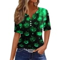 thumbnail image 5 of Halloween Shirts for Women 2026 V Neck Plus Size Funny Cute Vintage Teacher Shirts Casual Holiday Tops, 5 of 6