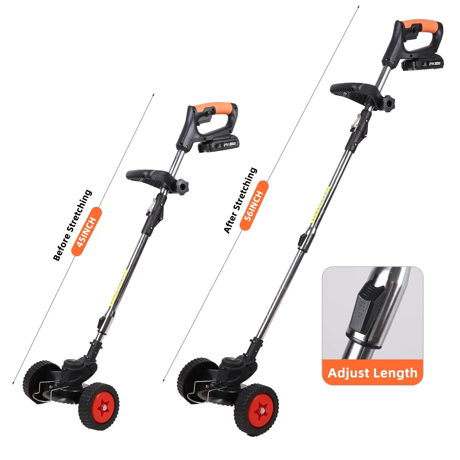 Electric Grass Trimmer Cordless Portable String Trimmer with 2 Lithium-Battery, Charger, Replacement Blades, Weed Eater for Outdoor, Yard, Lawns, Gardens