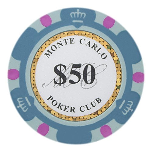 50pcs 14g Monte Carlo Millions Casino Poker Chips $5000 