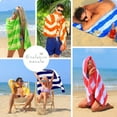 thumbnail image 3 of Exclusivo Mezcla 4-Pack Large Cabana Stripe Lightweight Soft Microfiber Beach Towels, Highly Absorbent Travel Pool Towel(Purple,30"x60"), 3 of 8