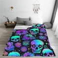 thumbnail image 4 of Skull Throw Blanket Plush Flannel Skull Gifts for Women Men Adults Soft Warm Lightweight Office Home Couch Sofa Couch Living Room Bed Camping Travel 60"x50" Skull Blankets Skull Decor, 4 of 6