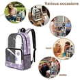 thumbnail image 5 of COEQINE Clear Backpack for School Bookbag PVC Polyester See Through Book Bag with Padded Shoulder Straps, Heavy Duty Work Bag Transparent Daypack, West Highland Terrier Paw Purple, 5 of 7