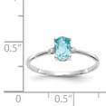 thumbnail image 5 of Primal Gold 10 Karat White Gold Genuine Diamond and Blue Topaz Birthstone Ring, 5 of 7