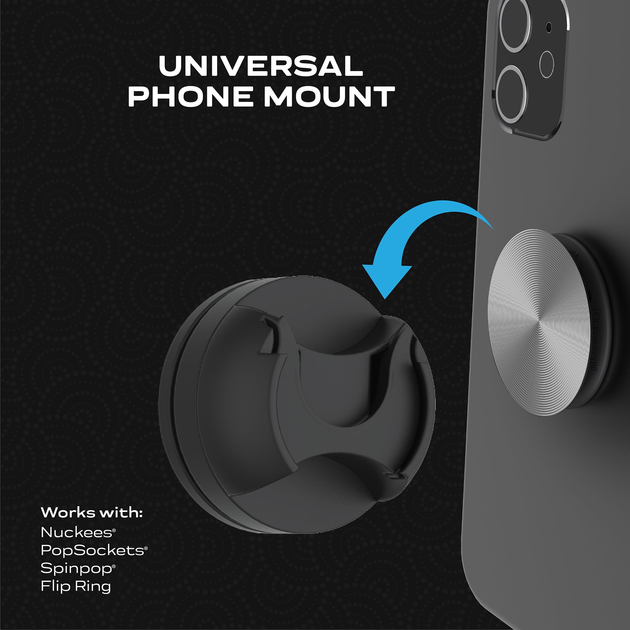 Nuckees Twist & Grip – Phone Mount for Cars, Windows, Bathroom, Kitchen, and Homes with Strong Suction Cup for All Smartphones