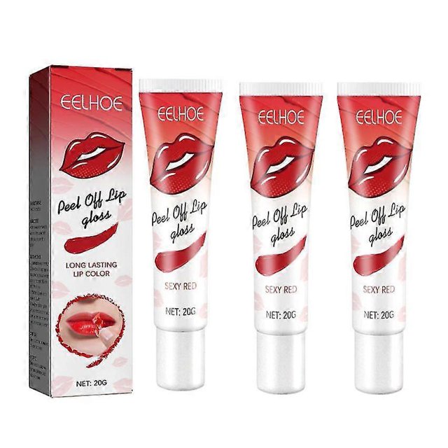Brillo labial exfoliante Eelhoe, hidratante, hidratante, duradero, sin decoloración, mate, desgarrable, 1 unidad, rojo sexy