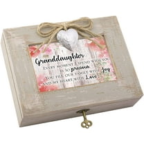 Granddaughter Fill Heart With Love Natural Taupe Wood Locket Music Box Plays Edelweiss