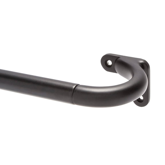 Sun Zero 3/4" Black Curved Blackout Wrap Rod, 22-62"