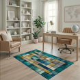 thumbnail image 2 of ODIKA Geometric Mid Abstract Century Stained Mosaic Motif Hallway School for Dorm Room, Small Living Apartment, Stain Resistant Low Profile, 2 of 7