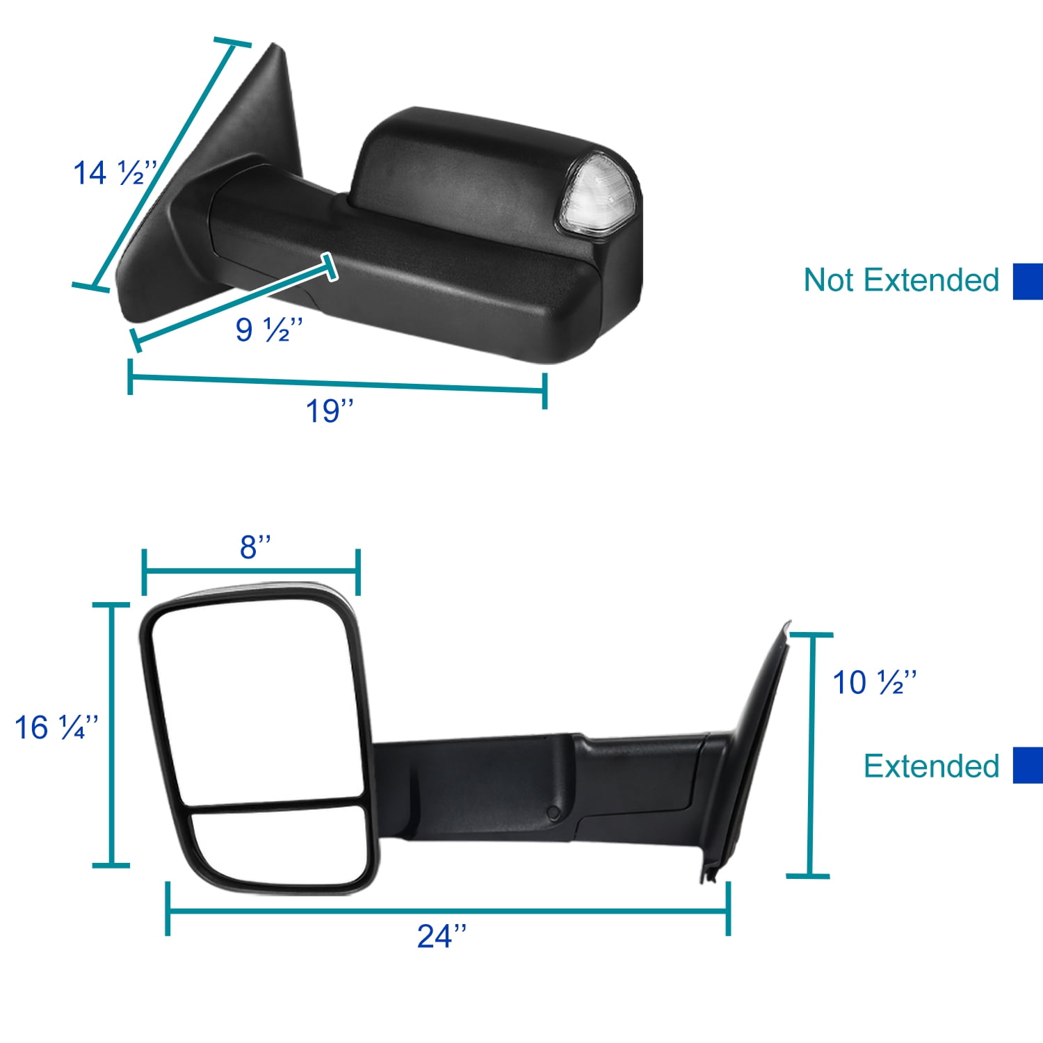 Spec-D Tuning Towing Side Mirrors+LED Signal+Puddle Lamps Pair