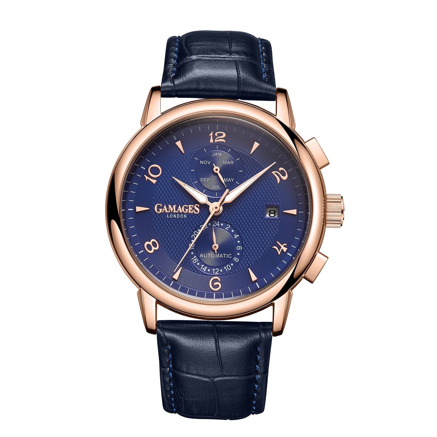 Shop LC - Shop LC GAMAGES OF LONDON Limited Edition Hand Assembled Mystique  Genuine Leather Automatic Movement Watch in Blue (43mm) - Walmart.com -  Walmart.com