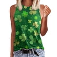 thumbnail image 2 of FASHOFT Funny St Patricks Day Tank Tops for Women Shamrock Graphic Tees Irish Festival Party Sleeveless Shirts Green L, 2 of 4