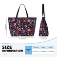 thumbnail image 4 of Gaeub Dancing Skeletons Floral Garden Beach Travel Bag, Multi-Pocket Beach Bag, Summer Vacation Bag, Beach Essentials Tote, 4 of 7