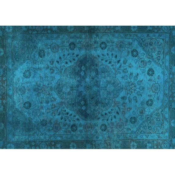 Ahgly Company Indoor Rectangle Abstract Light Blue Modern Area Rugs, 5' x 7'