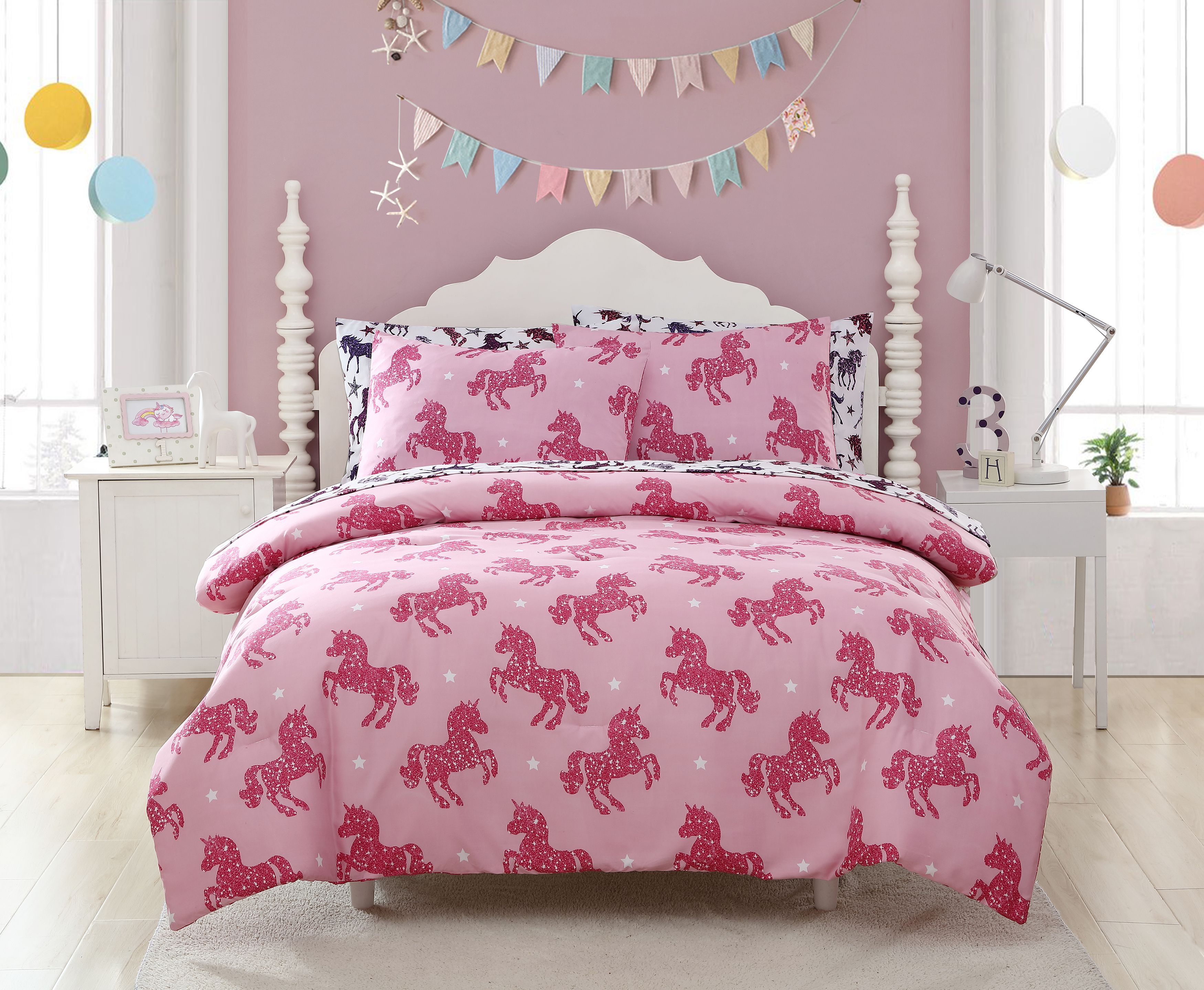 Sparkling Glitter Unicorn Comforter Set By Kiki Walmart Com