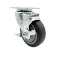thumbnail image 2 of 4 Inch Thermoplastic Rubber Wheel Swivel Top Plate Caster with Brake SCC, 2 of 2