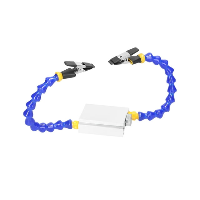 TFixol Flexible Dual-Arm Welding Assistant Tool with Adjustable Aluminum Alloy Base and Heat-Resistant Clips for Precision PCB and Model Repairs