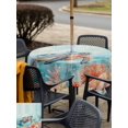 thumbnail image 6 of Square Outdoor Tablecloth with Umbrella Hole Ocean Turtle Outside Table Cloth Waterproof Patio Table Cover Coastal Blue Coral Starfish Shell Zipper Tablecloths for Picnic Party Camping 60x60 Inch, 6 of 8