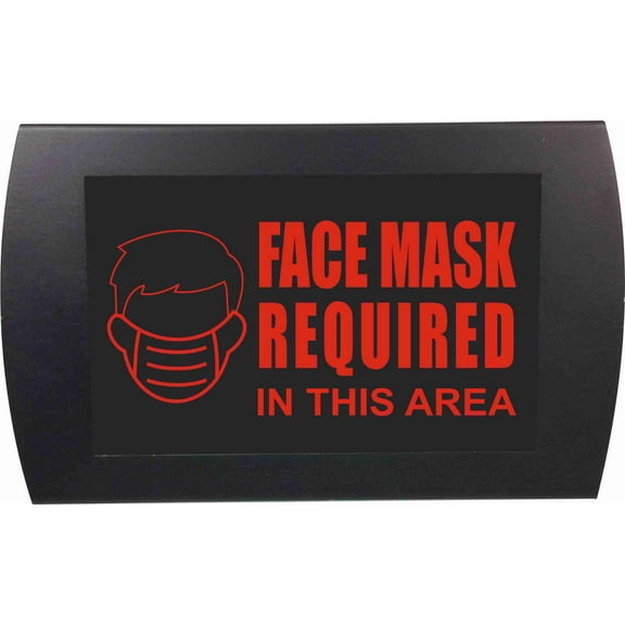 AMERICAN RECORDER - "FACE MASK REQUIRED" LED Lighted Sign
